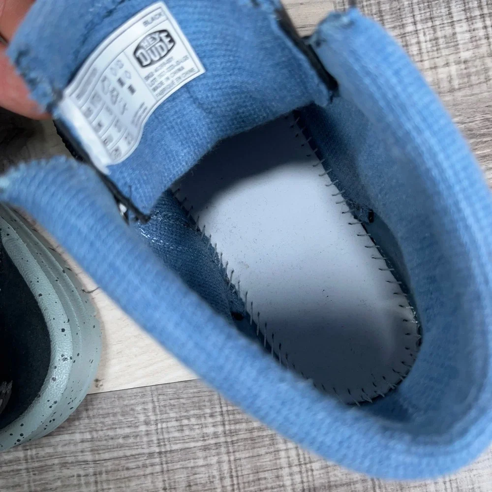 Hey Dude Bradley Boot Youth Size 5 Leather Lightweight Ankle Boot  Blue Gray
